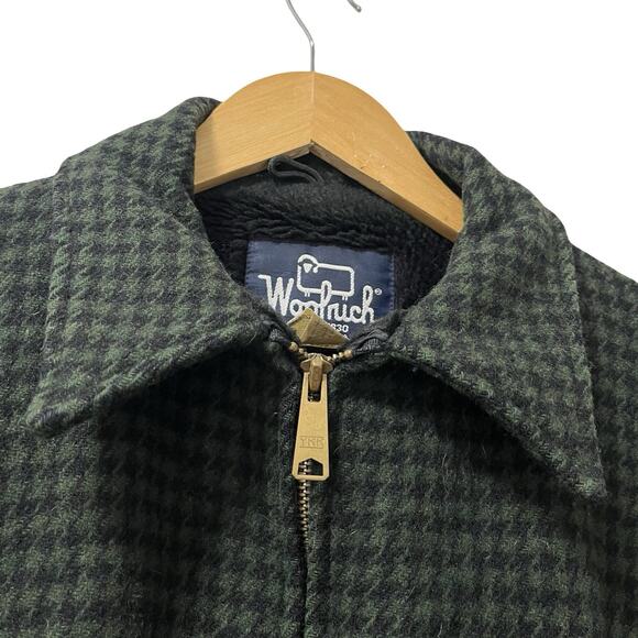 VTG Woolrich Mens 1960s Wool Fleece Lined Plaid Chore Jacket Size L Green RARE - Picture 5 of 12